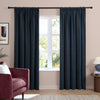 Furn Soft Chenille Ready Made Blackout Curtains Navy