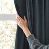 Furn Soft Chenille Ready Made Blackout Curtains Navy