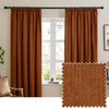 Furn Soft Chenille Ready Made Blackout Curtains Rust