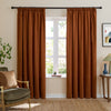 Furn Soft Chenille Ready Made Blackout Curtains Rust
