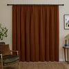 Furn Soft Chenille Ready Made Blackout Curtains Rust