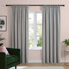 Furn Soft Chenille Ready Made Blackout Curtains Silver