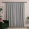 Furn Soft Chenille Ready Made Blackout Curtains Silver