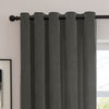 Furn Soft Chenille Ready Made Eyelet Blackout Curtains Charcoal