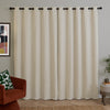 Furn Soft Chenille Ready Made Eyelet Blackout Curtains Ecru