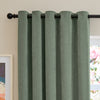 Furn Soft Chenille Ready Made Eyelet Blackout Curtains Green