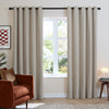 Furn Soft Chenille Ready Made Eyelet Blackout Curtains Natural