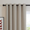 Furn Soft Chenille Ready Made Eyelet Blackout Curtains Natural