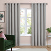 Furn Soft Chenille Ready Made Eyelet Blackout Curtains Silver