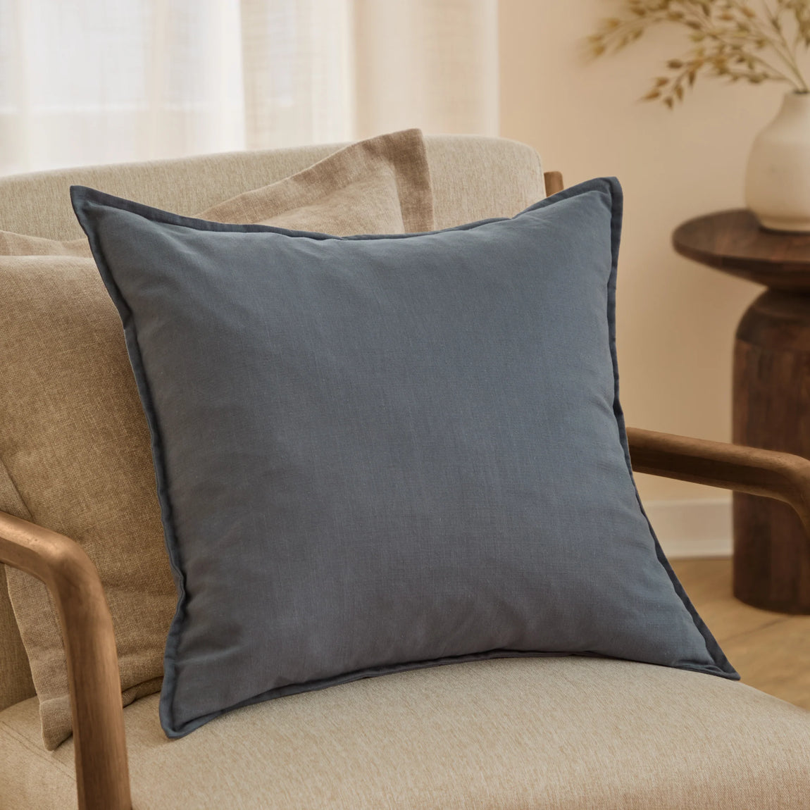Yard Slub Cotton 50cm x 50cm Filled Cushion Denim