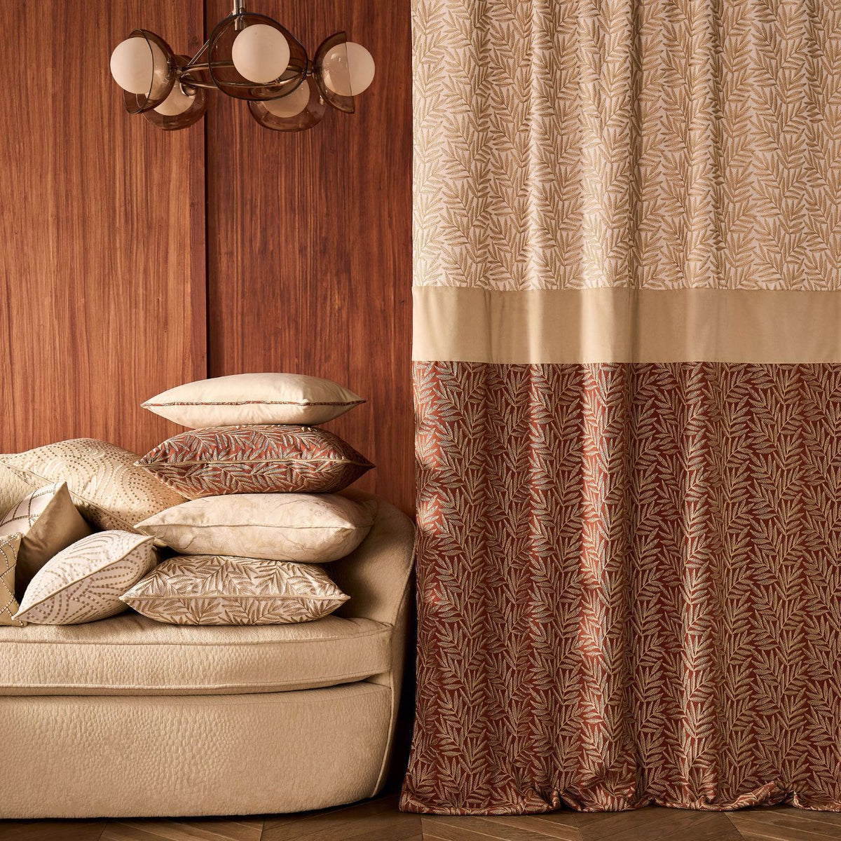 Clarke & Clarke Virgata Embroidered Fabric Linen
