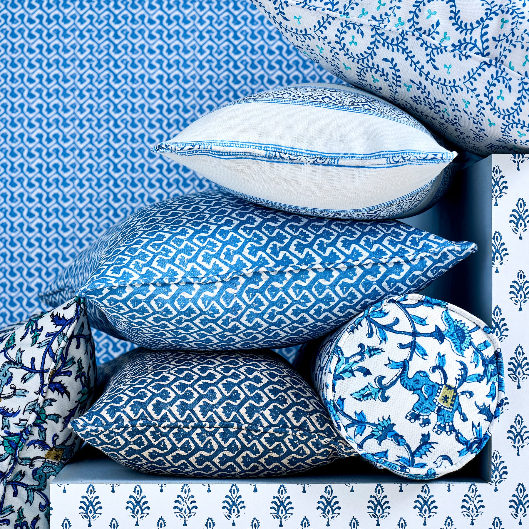 Clarke & Clarke Kalpa Fabric Cobalt