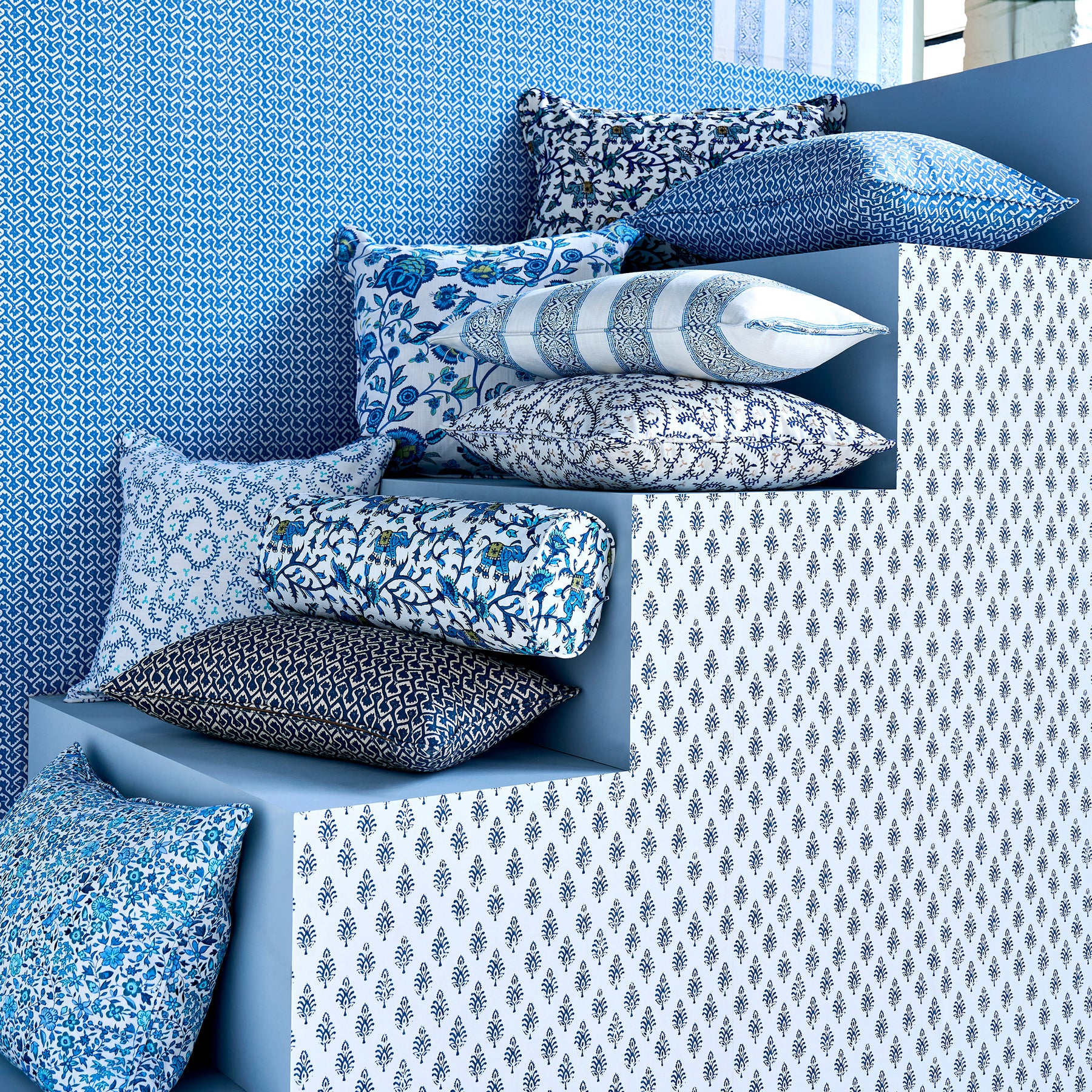 Clarke & Clarke Hathi Fabric Cobalt