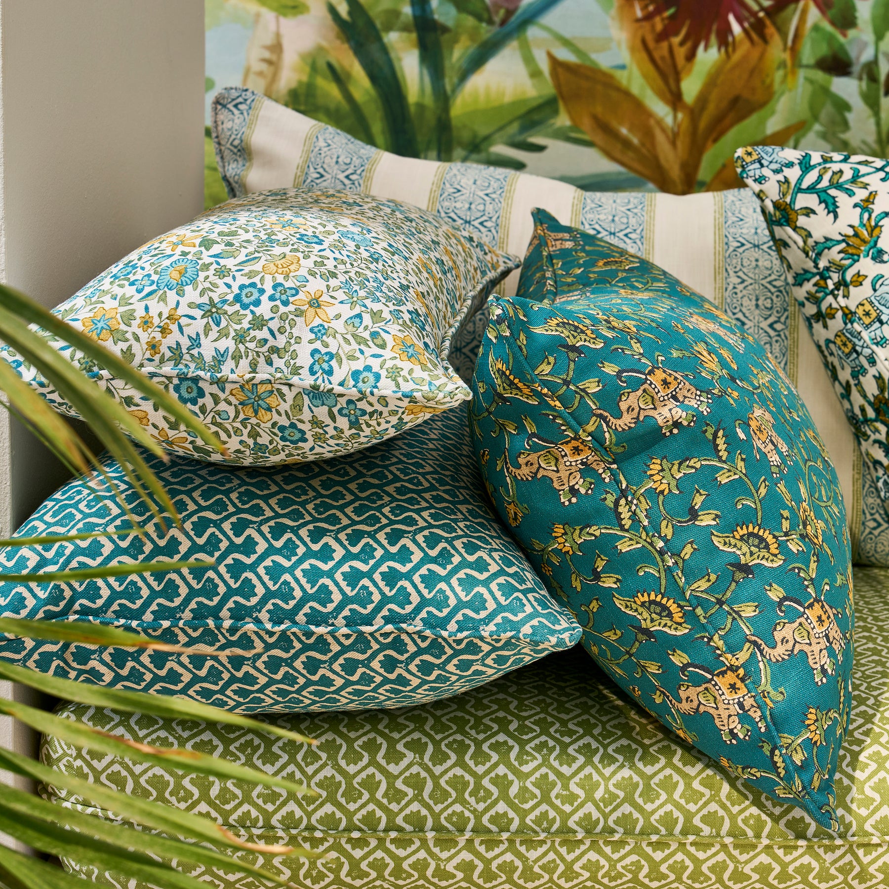 Clarke & Clarke Hathi Fabric Teal