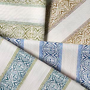 Clarke & Clarke Kalamkari Fabric Cobalt