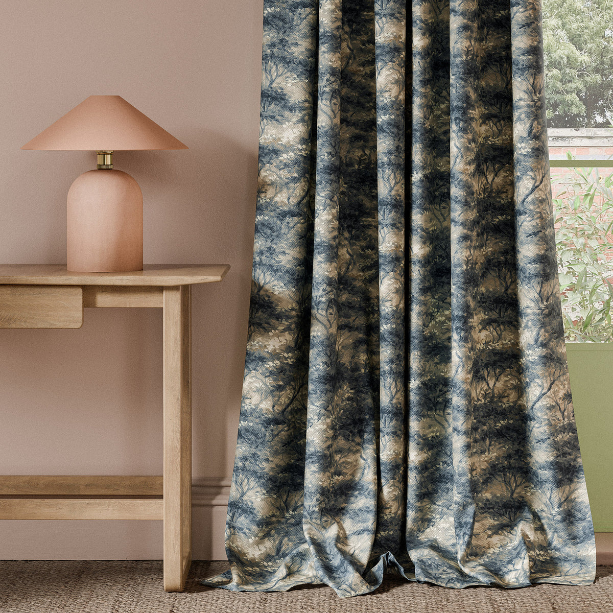 Clarke & Clarke Boschetto Printed Canvas Style Fabric Ink