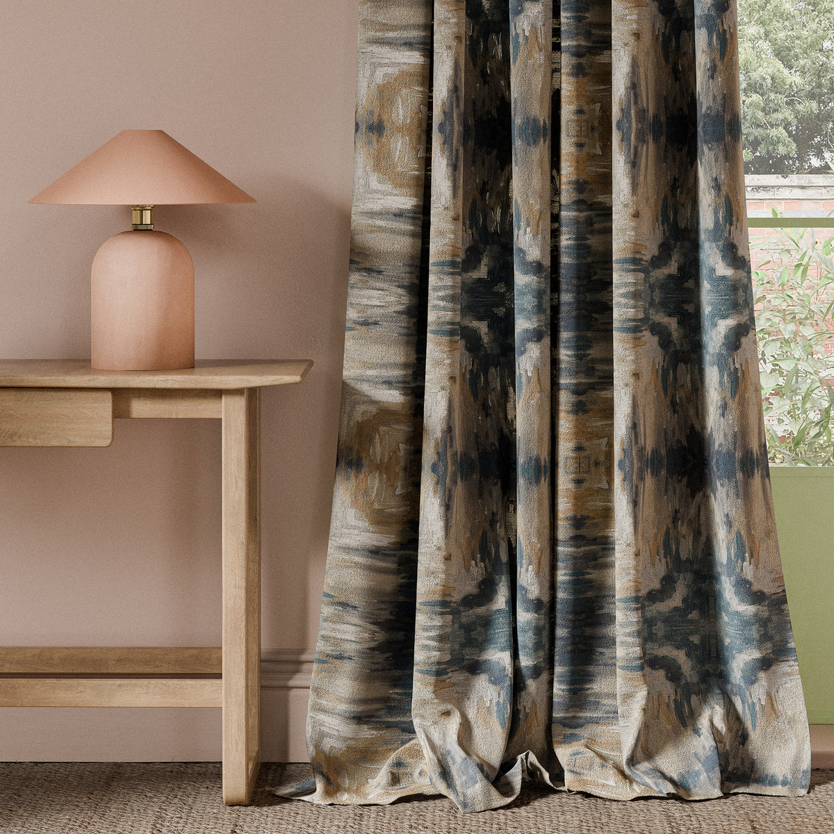 Clarke & Clarke Kalia Printed Fabric Midnight