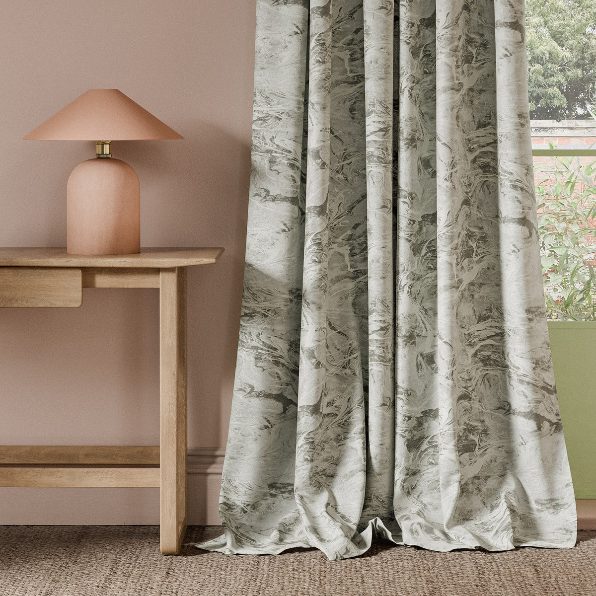 Clarke & Clarke Calacatta Woven Fabric Charcoal