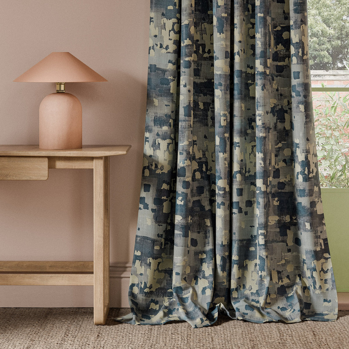 Clarke & Clarke Lapis Printed Fabric Ink