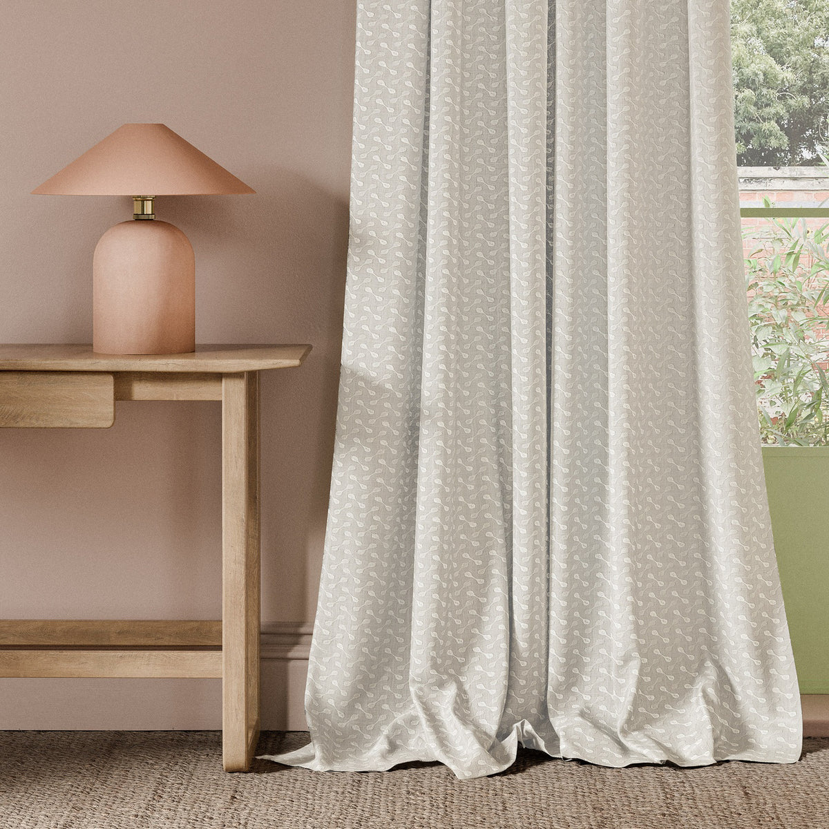 Clarke & Clarke Necto Embroidered Fabric Ivory