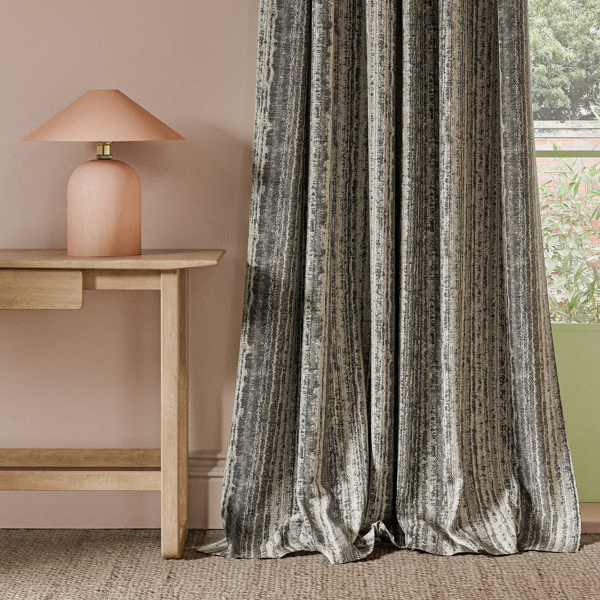 Clarke & Clarke Striatus Woven Fabric Charcoal
