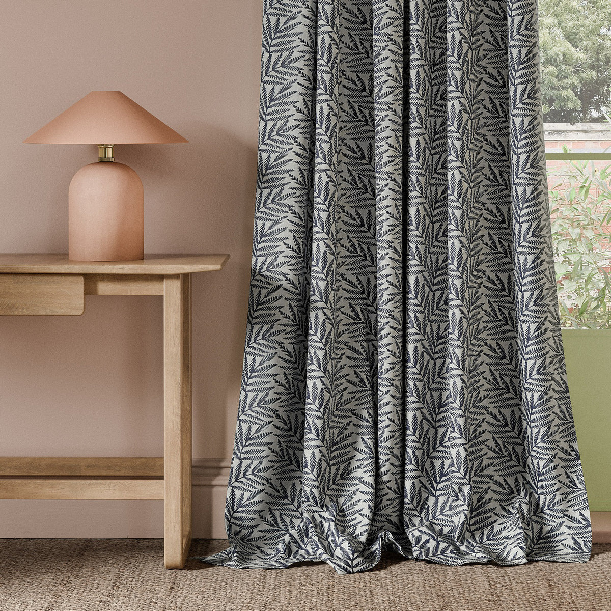 Clarke & Clarke Virgata Embroidered Fabric Ink