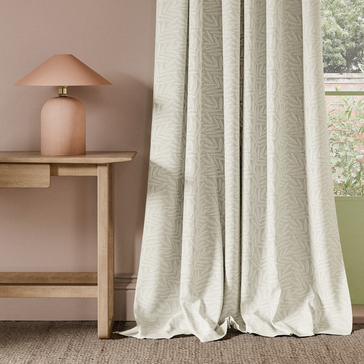 Clarke & Clarke Virgata Embroidered Fabric Ivory