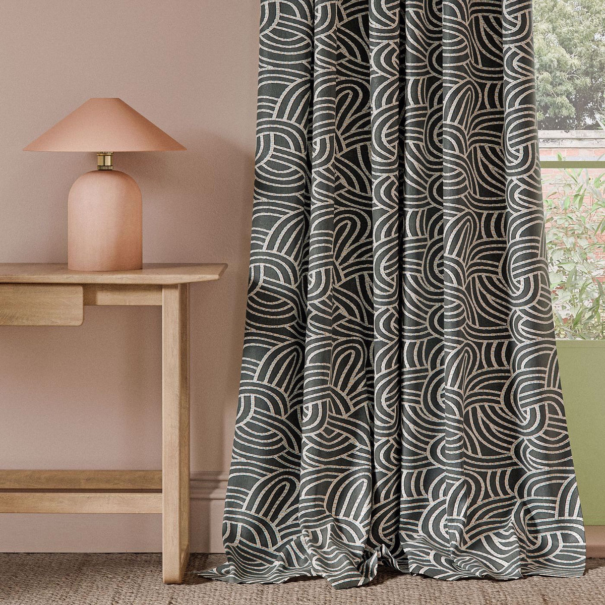 Clarke & Clarke Volu Embroidered Fabric Charcoal