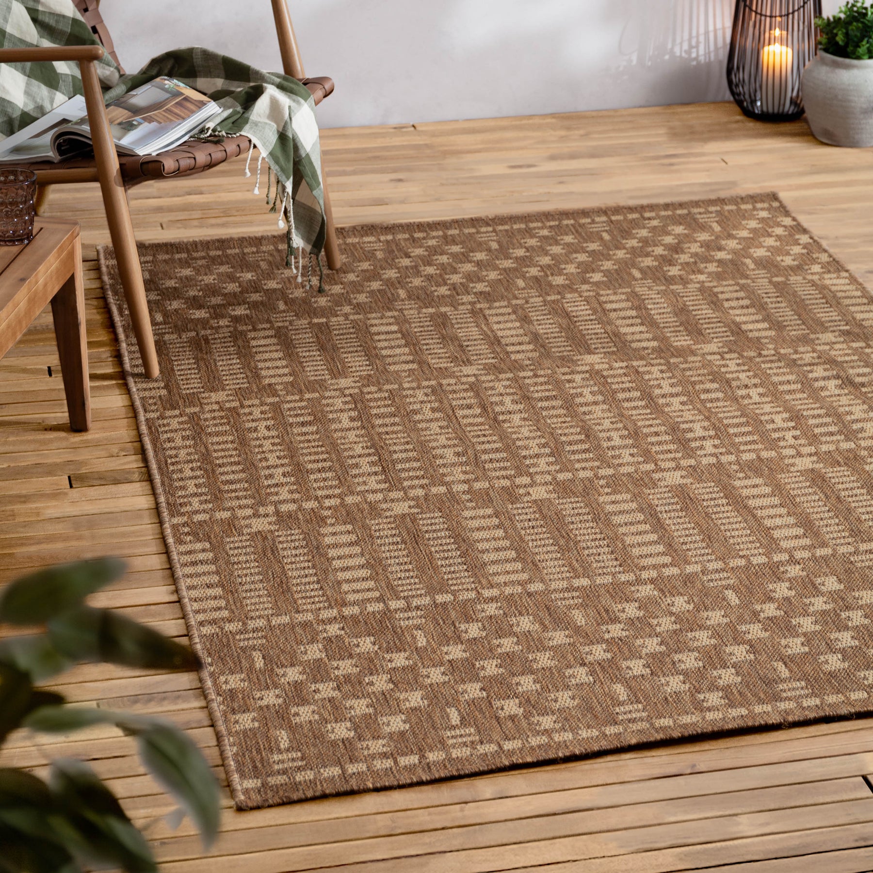 Yard Sea Grove Jute Effect Indoor Outdoor 140cm x 200cm Rug Natural