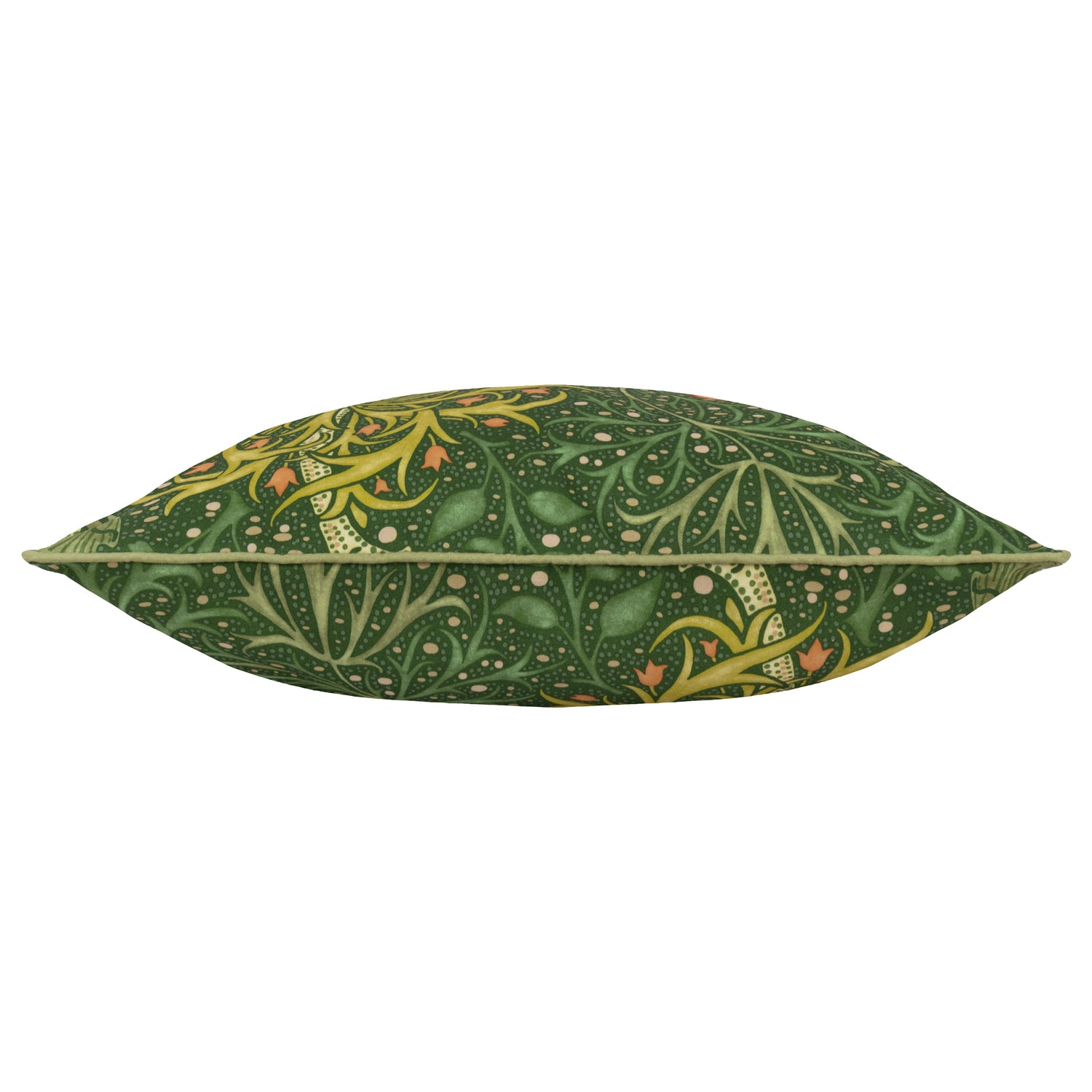 Morris & Co. Seaweed Printed Piped Outdoor 50cm x 50cm Filled Cushion Forest Green
