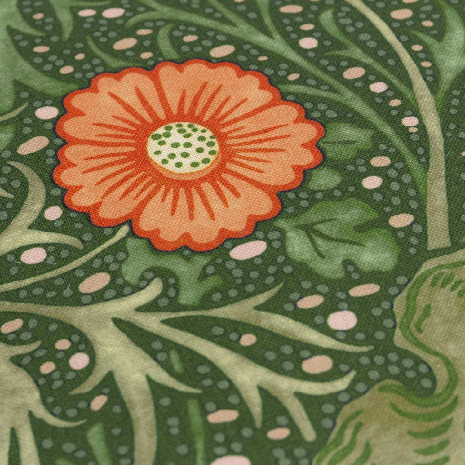 Morris & Co. Seaweed Printed Piped Outdoor 50cm x 50cm Filled Cushion Forest Green
