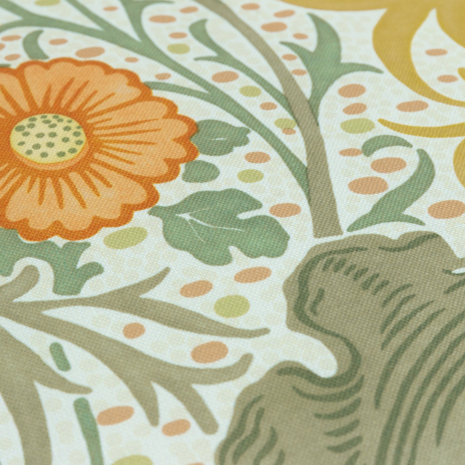 Morris & Co. Seaweed Printed Piped Outdoor 50cm x 50cm Filled Cushion Stone Sunflower