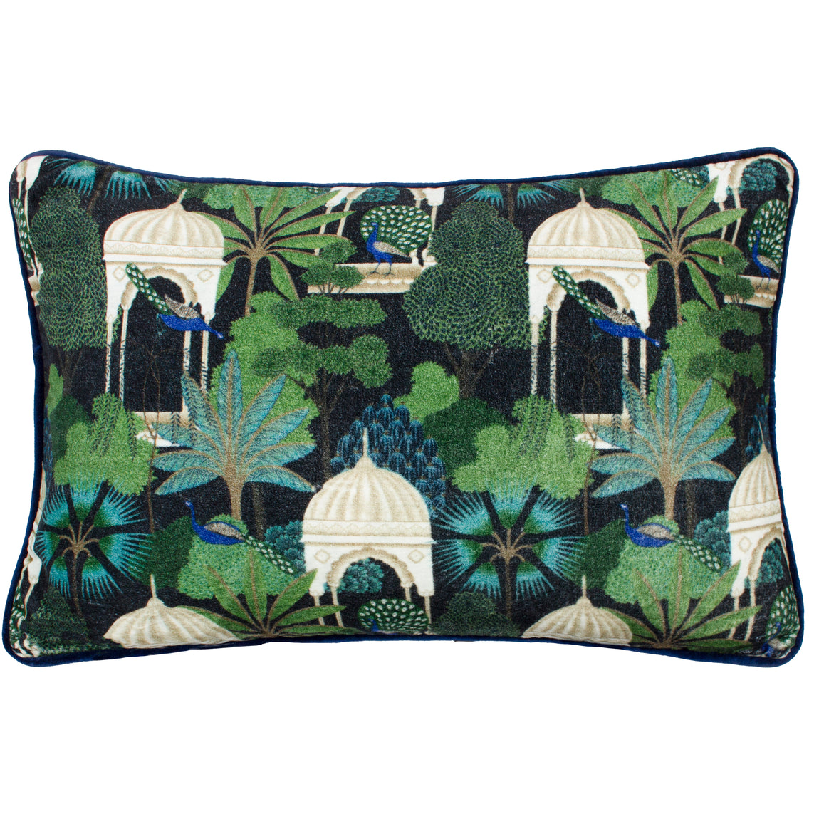 Serenity Printed Velvet 40cm x 60cm Filled Boudoir Midnight