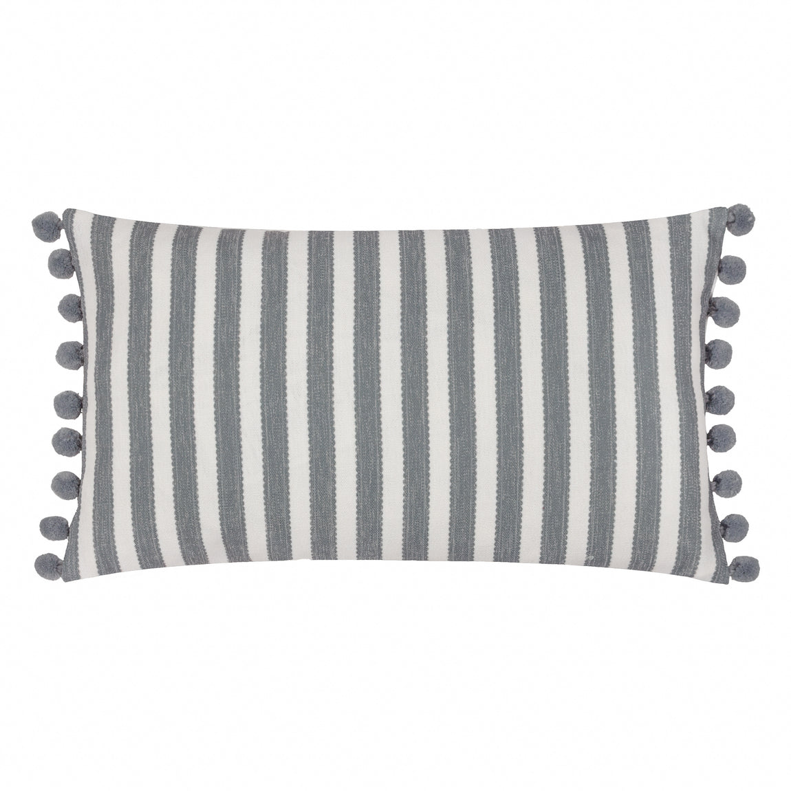 Sanderson Sessile Leaf Pom Pom Trim Printed 30cm x 50cm Filled Boudoir Delph Blue