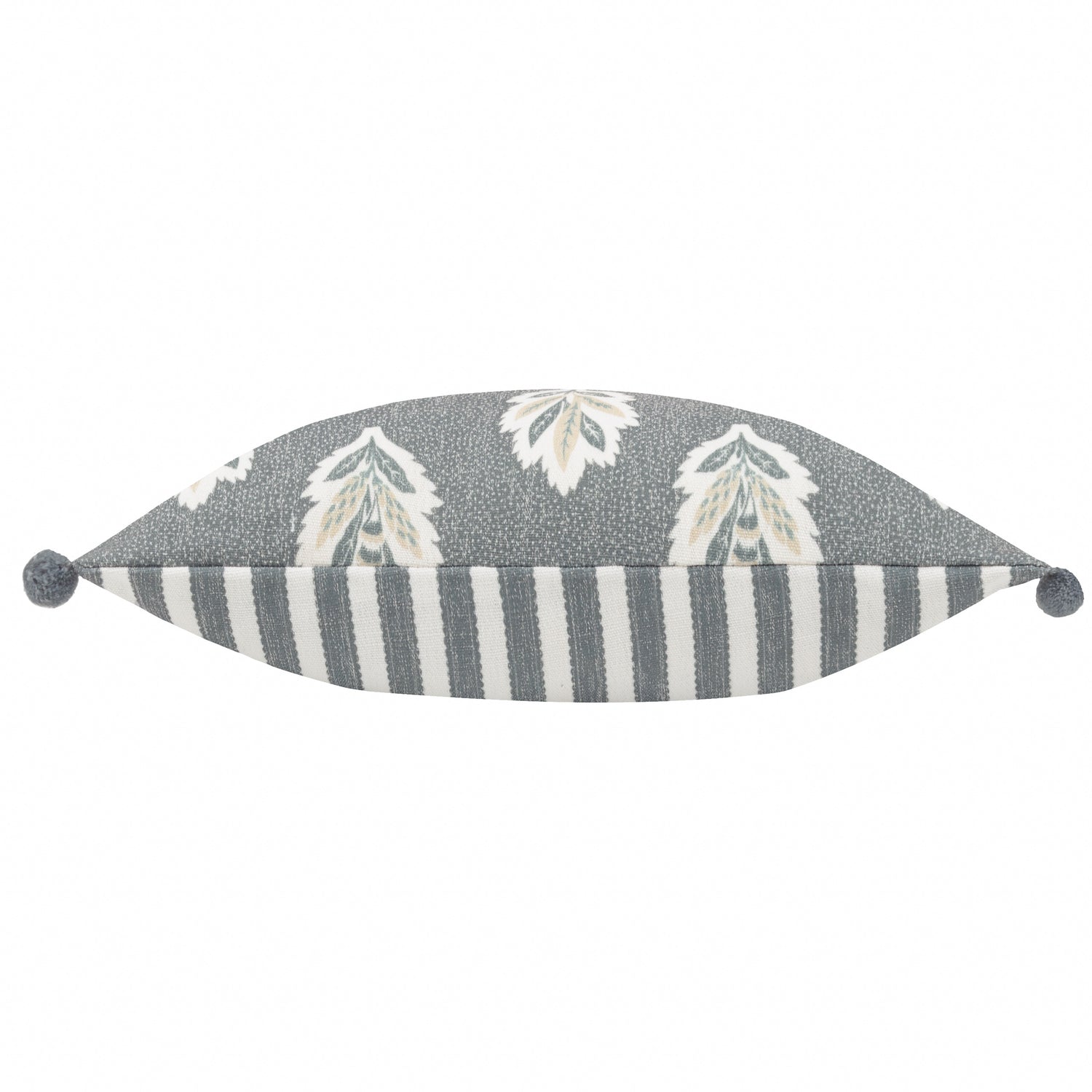 Sanderson Sessile Leaf Pom Pom Trim Printed 30cm x 50cm Filled Boudoir Delph Blue
