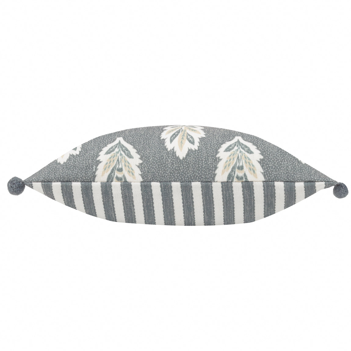 Sanderson Sessile Leaf Pom Pom Trim Printed 30cm x 50cm Filled Boudoir Delph Blue