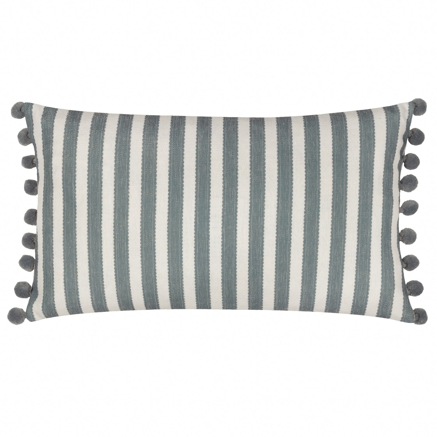 Sanderson Sessile Leaf Pom Pom Trim Printed 30cm x 50cm Filled Boudoir Flax