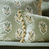 Sanderson Sessile Leaf Pom Pom Trim Printed 30cm x 50cm Filled Boudoir Sage
