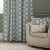 Sanderson Sessile Leaf Printed Ready Made Pencil Pleat Curtains Delph Blue