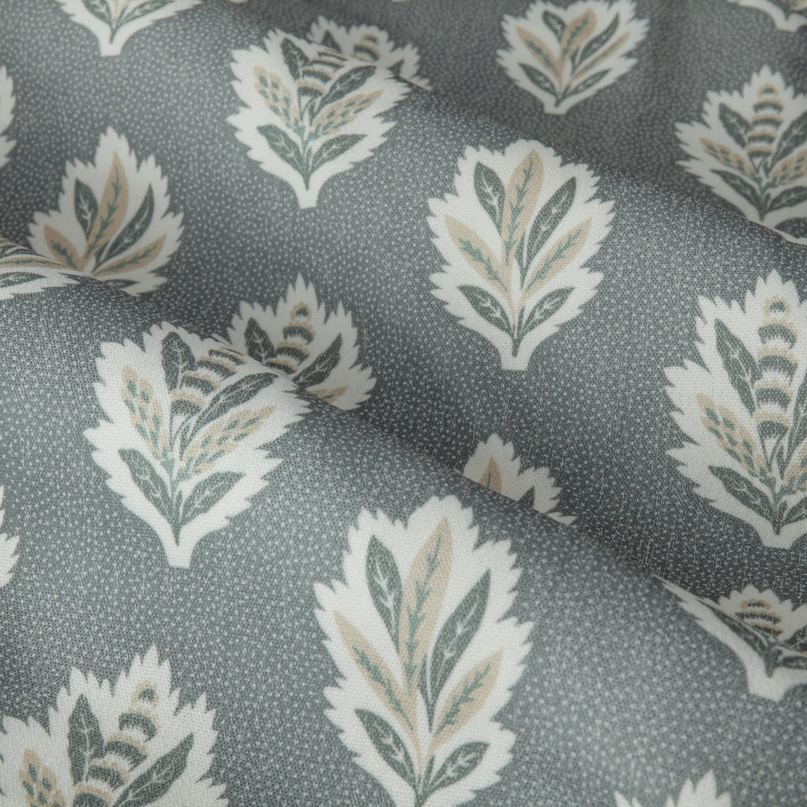 Sanderson Sessile Leaf Printed Ready Made Pencil Pleat Curtains Delph Blue