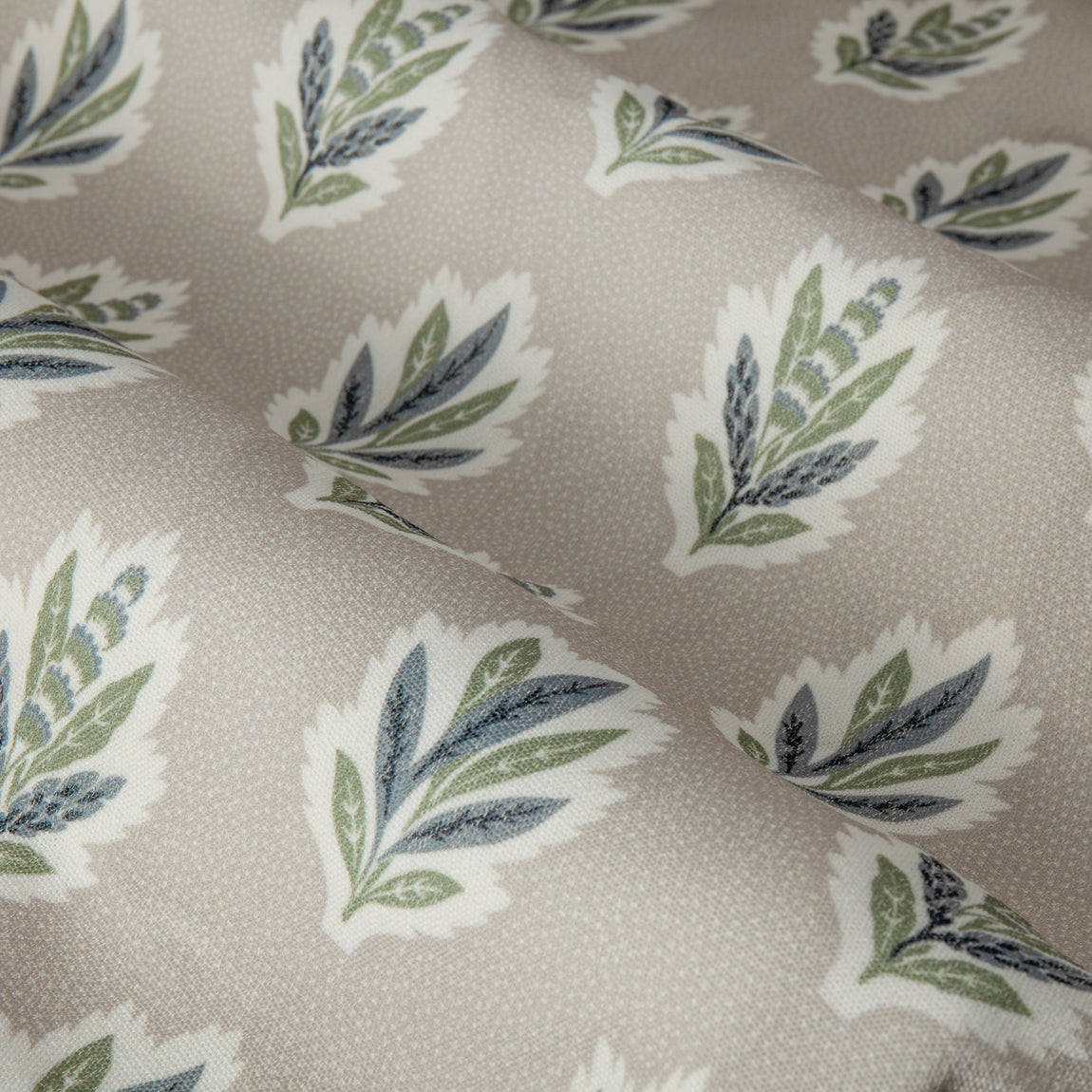 Sanderson Sessile Leaf Printed Ready Made Pencil Pleat Curtains Flax
