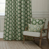 Sanderson Sessile Leaf Printed Ready Made Pencil Pleat Curtains Leaf Green