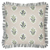 Sanderson Sessile Leaf Ruffle Trim 50cm x 50cm Filled Cushion Flax