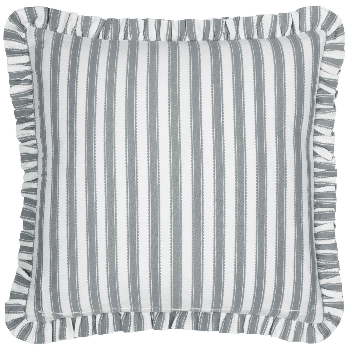 Sanderson Sessile Leaf Ruffle Trim 50cm x 50cm Filled Cushion Flax