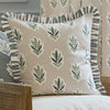 Sanderson Sessile Leaf Ruffle Trim 50cm x 50cm Filled Cushion Flax