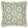 Sanderson Sessile Leaf Ruffle Trim 50cm x 50cm Filled Cushion Sage