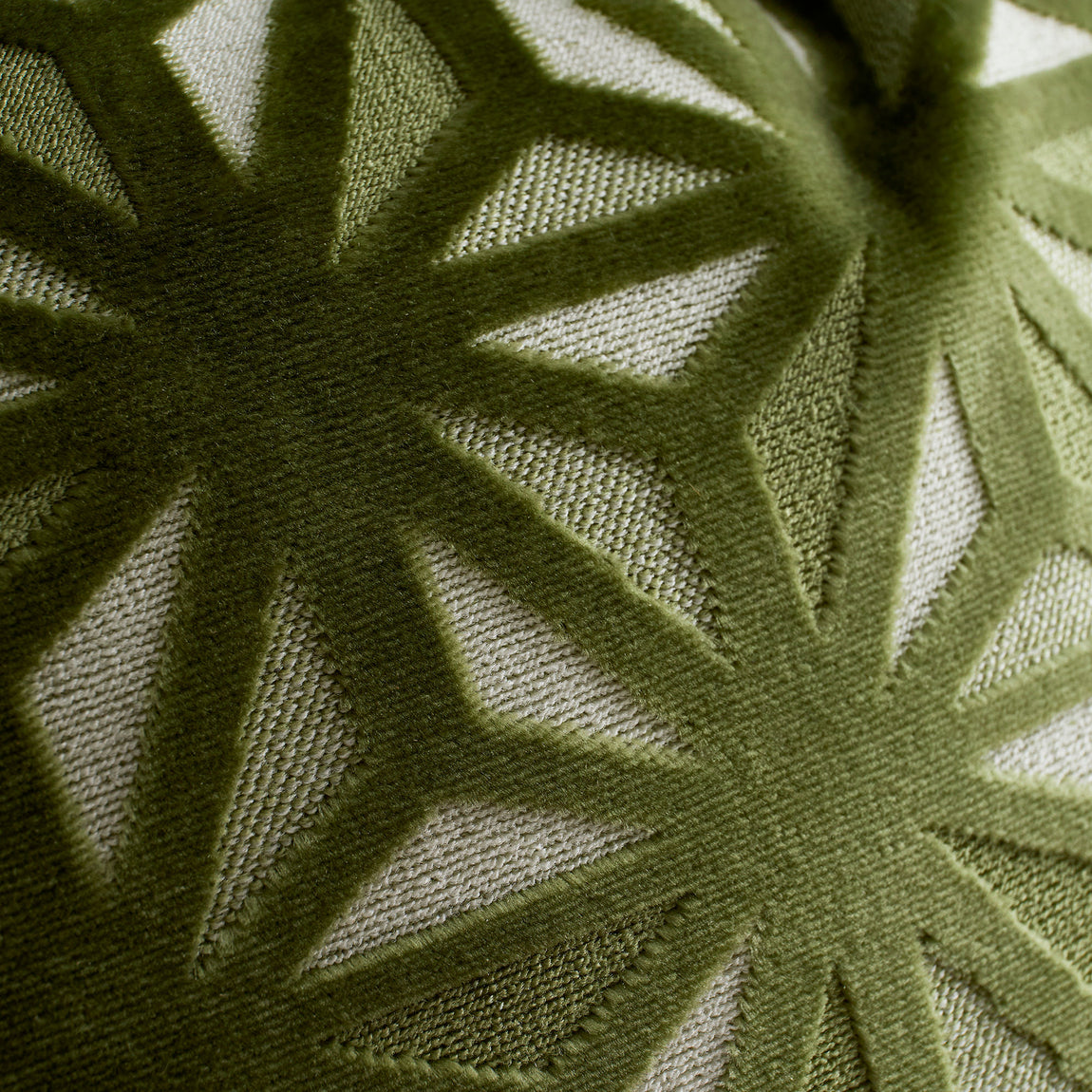 Appletree Star Geo Velvet Touch 43cm x 43cm Filled Cushion Green