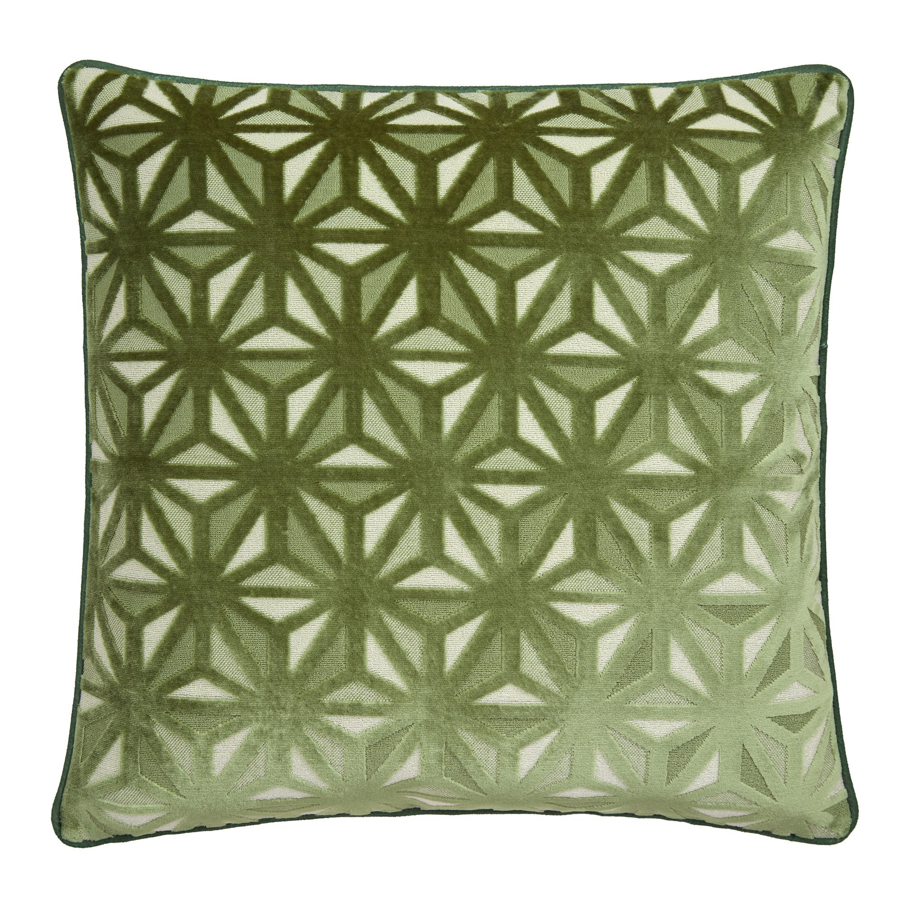 Appletree Star Geo Velvet Touch 43cm x 43cm Filled Cushion Green