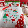 Bedlam Santa Please Stop Here Glow in the Dark Duvet Cover Bedding Set Grey