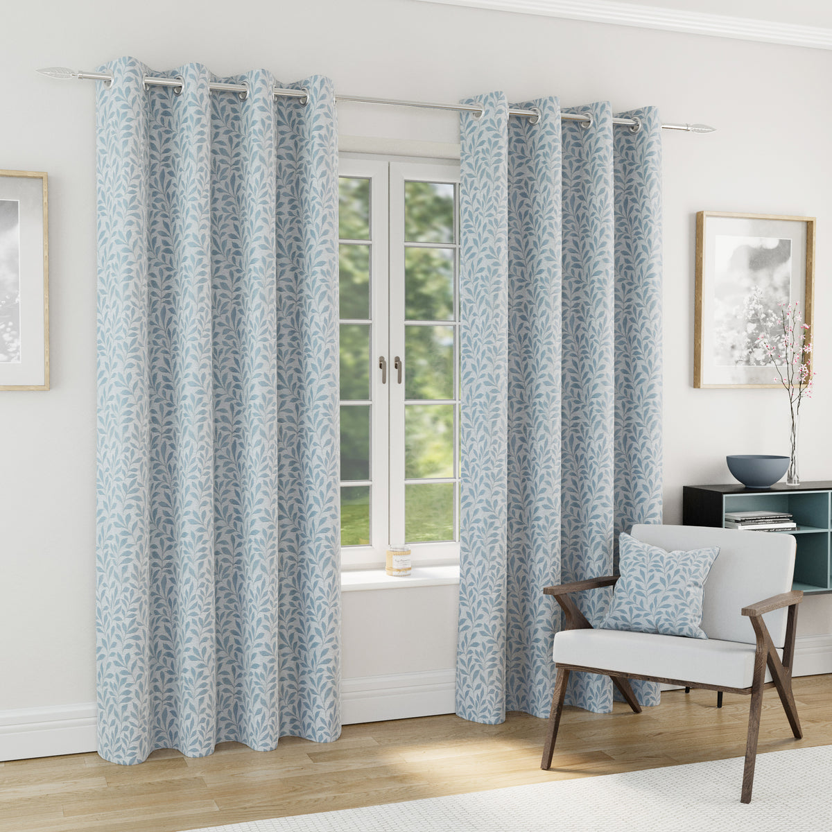 Sherwood Jacquard Filled Cushion 43cm x 43cm Ice Blue